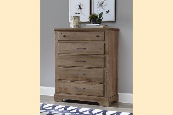 Vaughan Bassett Solids A&P Cool Rustic-Stone Grey Drawer Chest