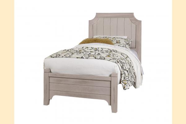 Vaughan Bassett Dover Grey - Bungalow Twin Upholstered Bed W/ Low Profile Footboard