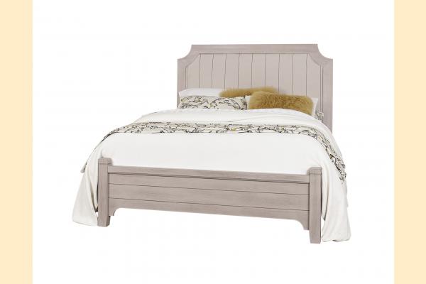 Vaughan Bassett Dover Grey - Bungalow Queen Upholstered Bed W/ Low Profile Footboard