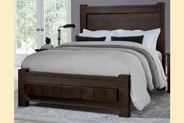 Vaughan Bassett Dovetail - Java Queen Poster Bed with 6x6 Footboard