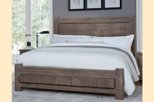 Vaughan Bassett Dovetail - Mystic Grey Queen Poster Bed with 6x6 Footboard