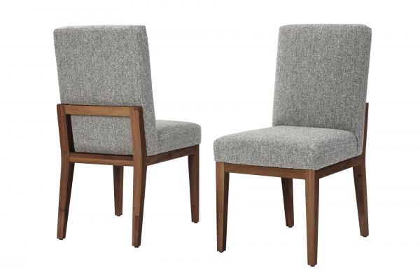 Vaughan Bassett Solids A&P Dovetail Dining Natural Upholstered Side Chair Charcoal