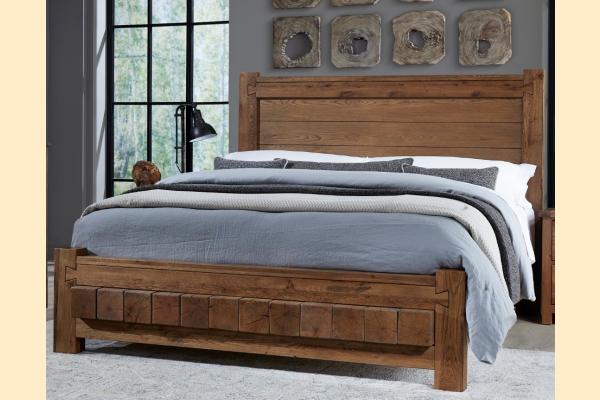 Vaughan Bassett Dovetail - Natural King Poster Bed with 6x6 Footboard