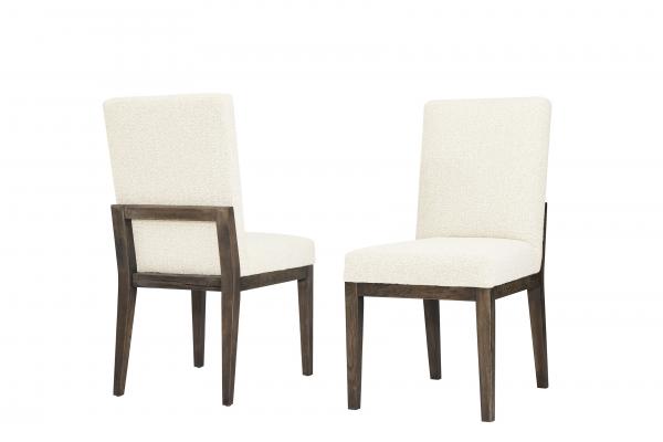 Vaughan Bassett Solids A&P Dovetail Dining Aged Grey Upholstered Side Chair Oatmeal