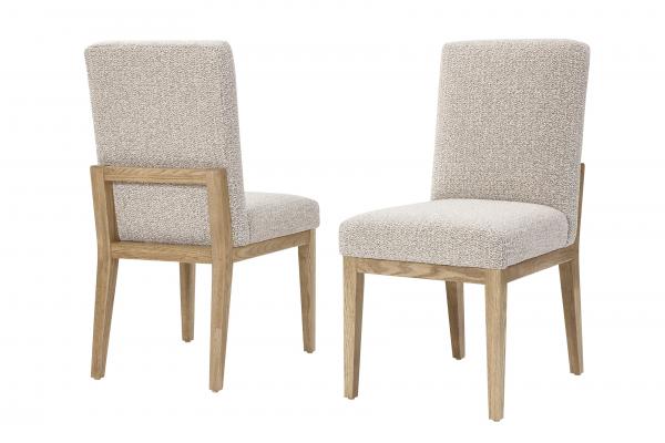 Vaughan Bassett Solids A&P Dovetail Dining Bleached White Upholstered Side Chair Grey