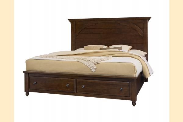 Vaughan Bassett Vista- Warm Cherry King Mansion Storage Bed