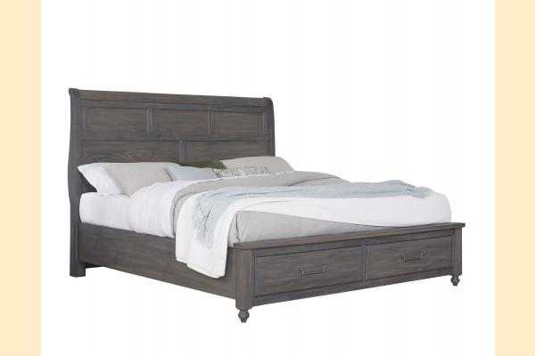 Vaughan Bassett Vista- Grey Oak Queen Sleigh Storage Bed