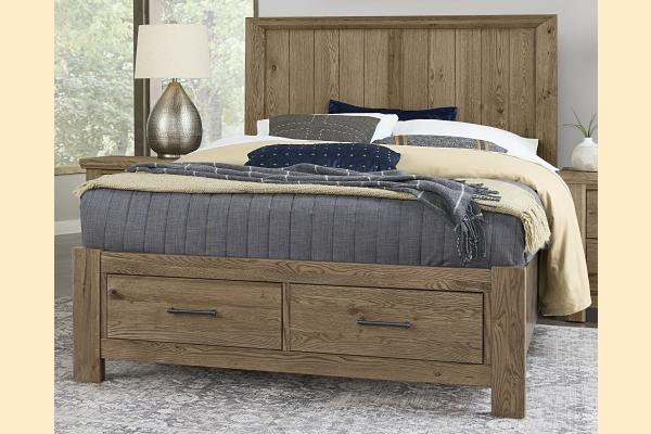 Vaughan Bassett Yellowstone - Chestnut Natural Queen Yellowstone Storage Bed