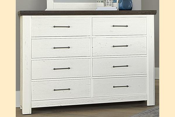 Vaughan Bassett Yellowstone - White/Buckskin Eight Drawer Dresser