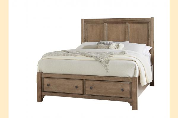 Vaughan Bassett Cool Farmhouse- Natural King Panel Bed with Storage Footboard