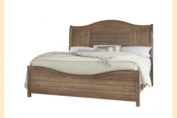 Vaughan Bassett Cool Farmhouse- Natural Queen Sleigh Bed 