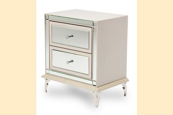 Aico Hollywood Loft Upholstered Nightstand-Frost