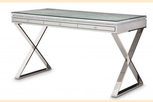 Aico Melrose Plaza Writing Desk w/Glass Top