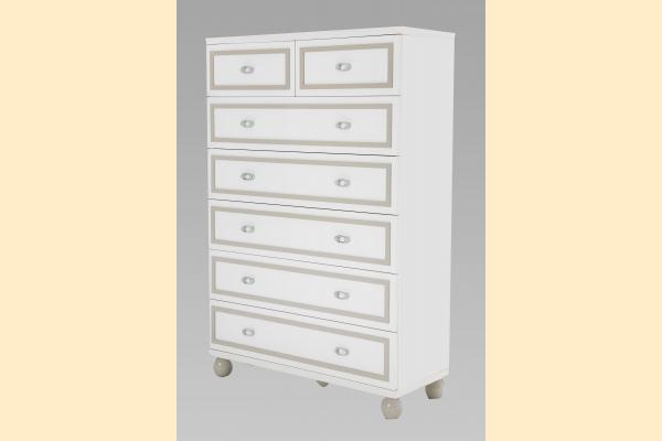 Aico Sky Tower 7 Drawer Chest-White Cloud