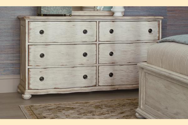 American Drew Cambric Creme HELENE SIX DRAWER DRESSER - CRÈME