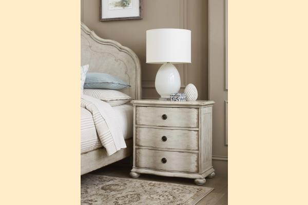 American Drew Cambric Creme HELEN THREE DRAWER NIGHTSTAND-CRÈME