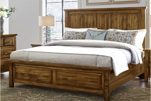 Vaughan Bassett Solids A&P Maple Road-Antique Amish King Mansion Storage Bed