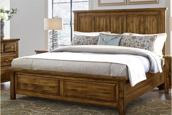 VB Artisan & Post  Maple Road-Antique Amish King Mansion Storage Bed