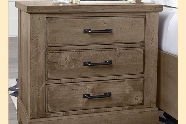 Vaughan Bassett Solids A&P Cool Rustic-Stone Grey Nightstand