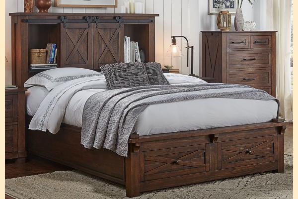 A-America Sun Valley Rustic Timber Cal King Storage Bed