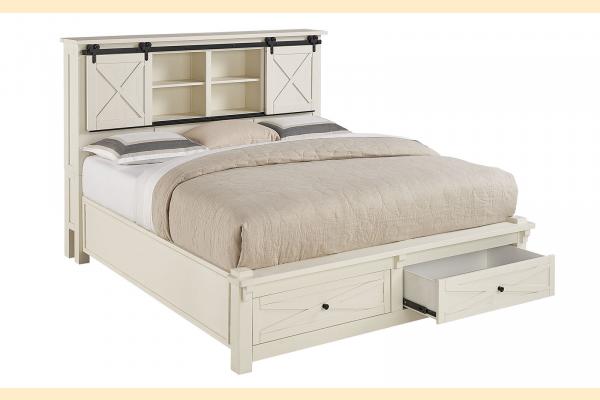 A-America Sun Valley White Queen Storage Bed